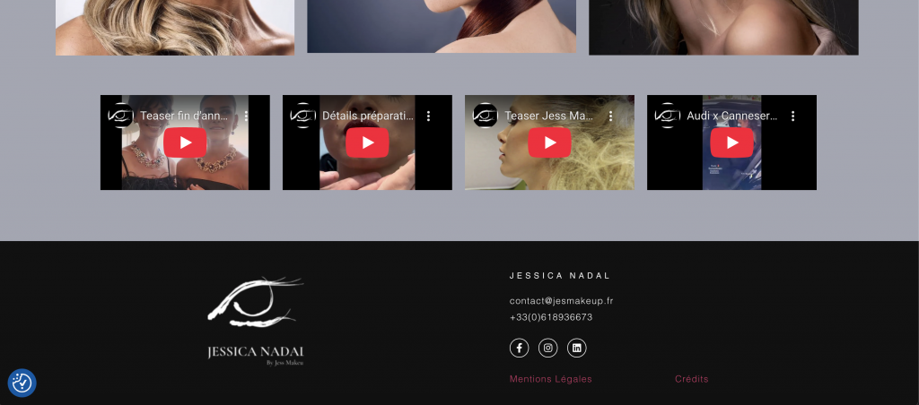 Site web Jessica Nadal pour In-Pulse